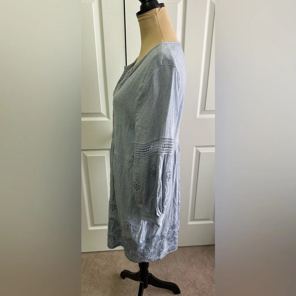 Tommy Bahama Light Blue Embroidered Dress - Picture 3 of 5